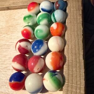 Colorful Vintage Marbles Set by Marble king. 18 total. Very cool colors.